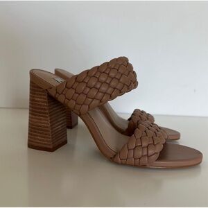 Steve Madden Brown Braided Block Heel Sandals